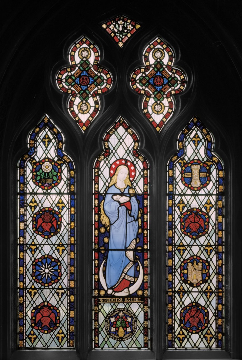 Panna Maria, asi 1845 (vitráž) od Augustus Welby Northmore Pugin