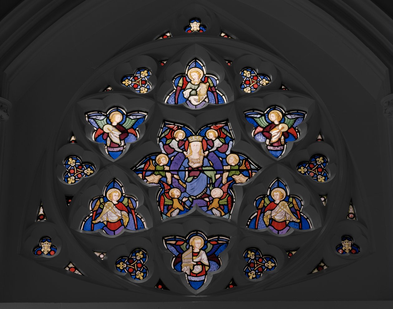 Okno s kružbami, 1850 (barevné sklo) od Augustus Welby Northmore Pugin