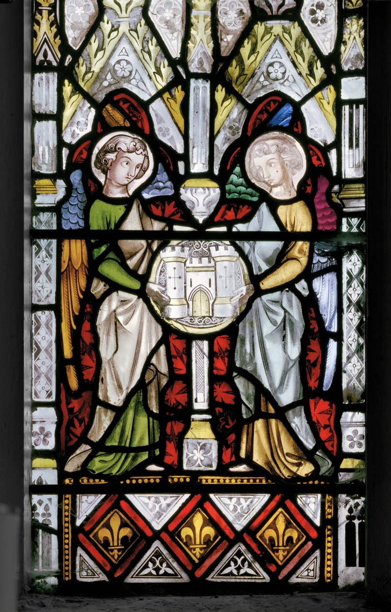 Panna a Kristus s výjevy z jejího života, detail, 1851 (vitráže) od Augustus Welby Northmore Pugin