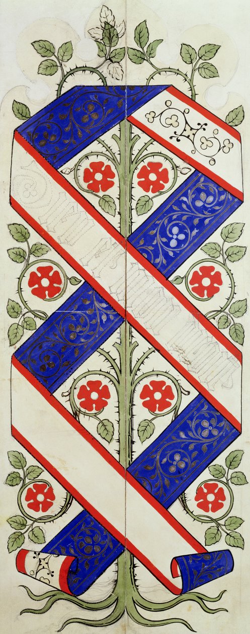 Návrh tapety pro Knihovnu Sněmovny lordů (wc a tužka na papíře) od Augustus Welby Northmore Pugin