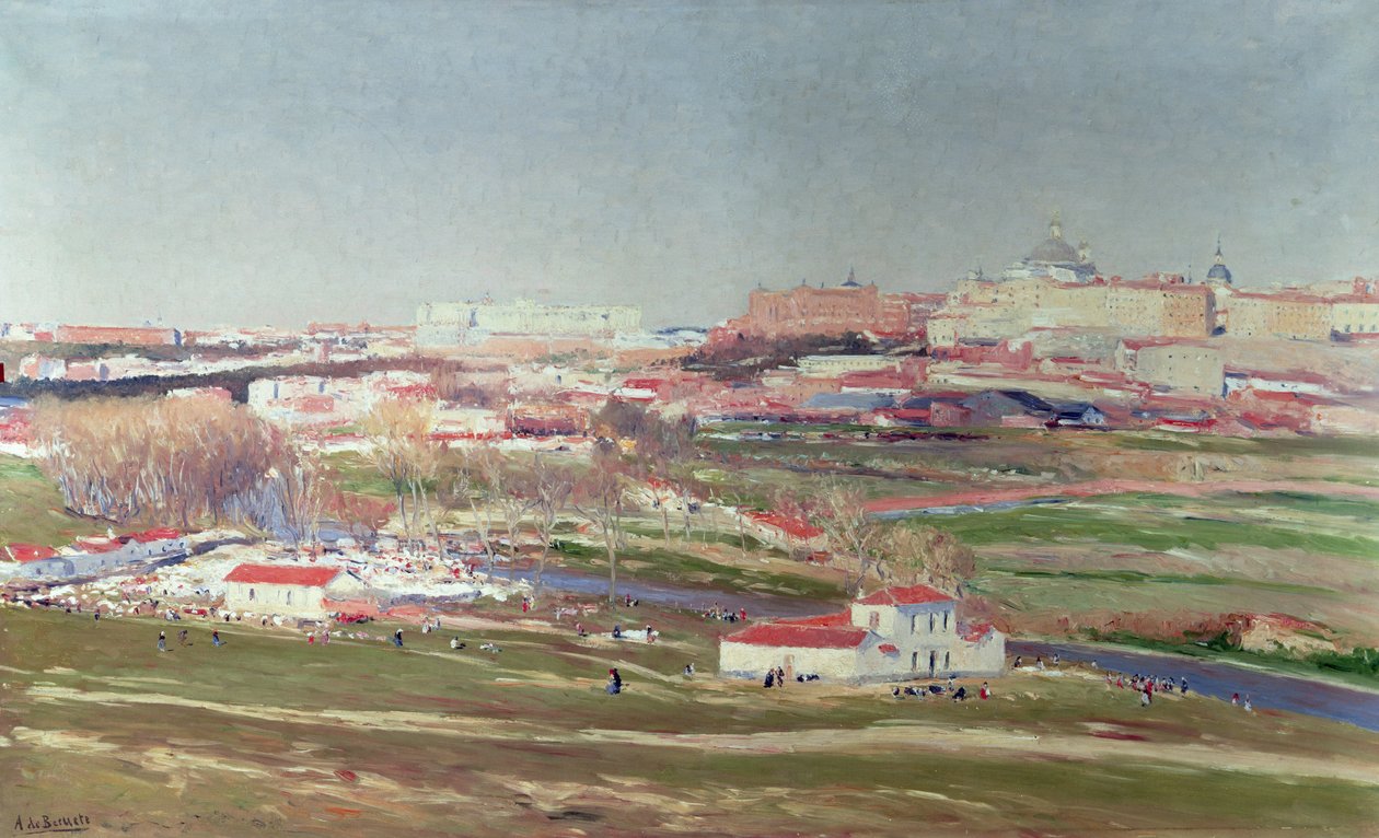 Pradera de San Isidro a Palacio Real za nimi, Madrid od Aureliano de Beruete