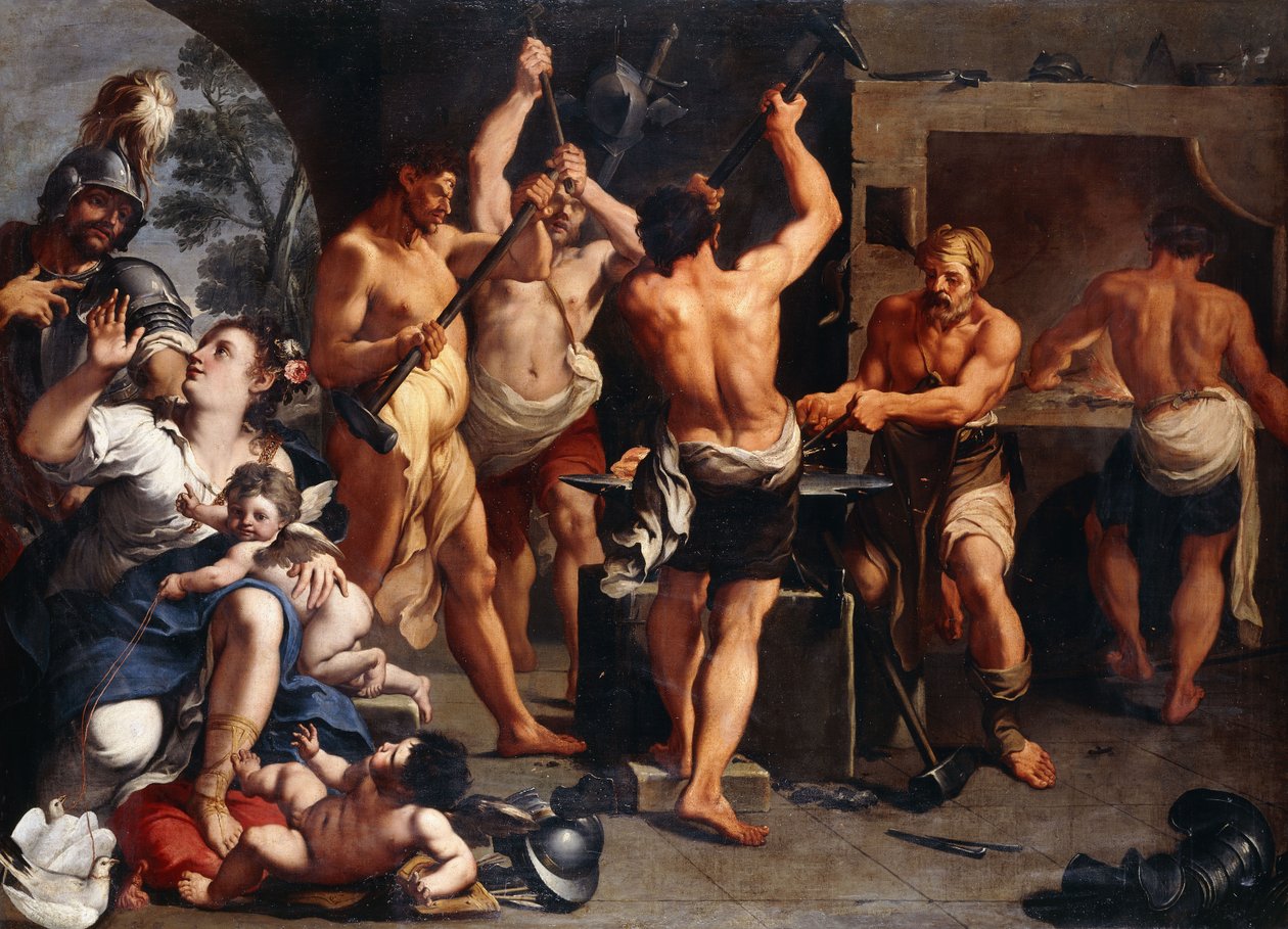 Mars a Venuše v Forge of Vulcan od Aureliano Milani