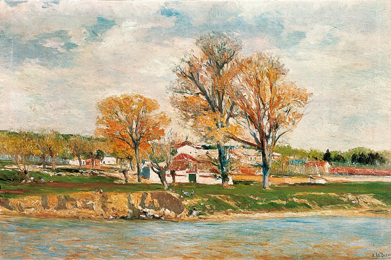 Aureliano de Beruete a Moret (1845-1912) - Břehy řeky Apples. Olej na plátně. od Aureliano de Beruete
