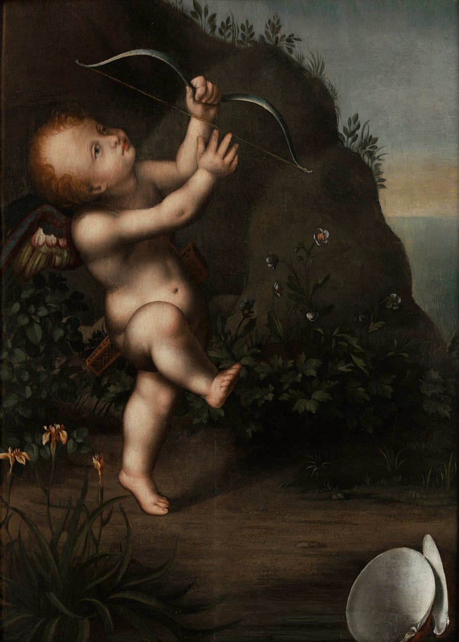 Amor s lukem, před 1593 od Aurelio Luini