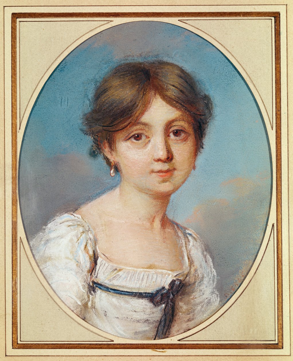 Amandine Aurore Lucile Dupin (1804-76) jako dítě, kolem roku 1809 (pastel na papíře) od Aurore Dupin de Francueil