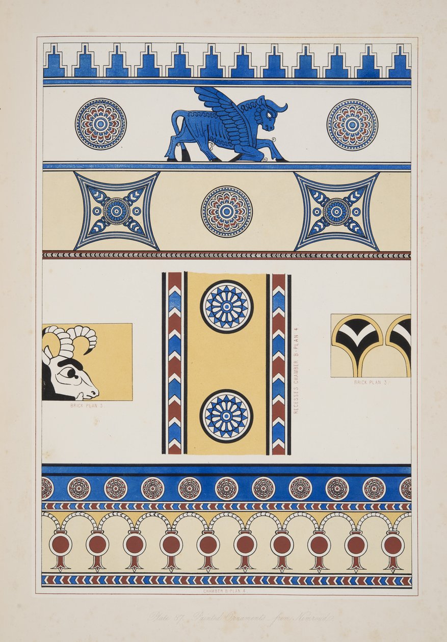 Malované ozdoby z Nimroudu, z Památníků Ninive, hospoda. 1849 od Austen Henry Layard
