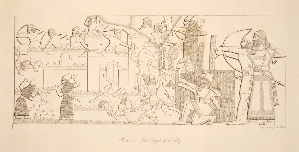 The Siege of a City, od Monuments of Niniveh, pub. 1849 od Austen Henry Layard