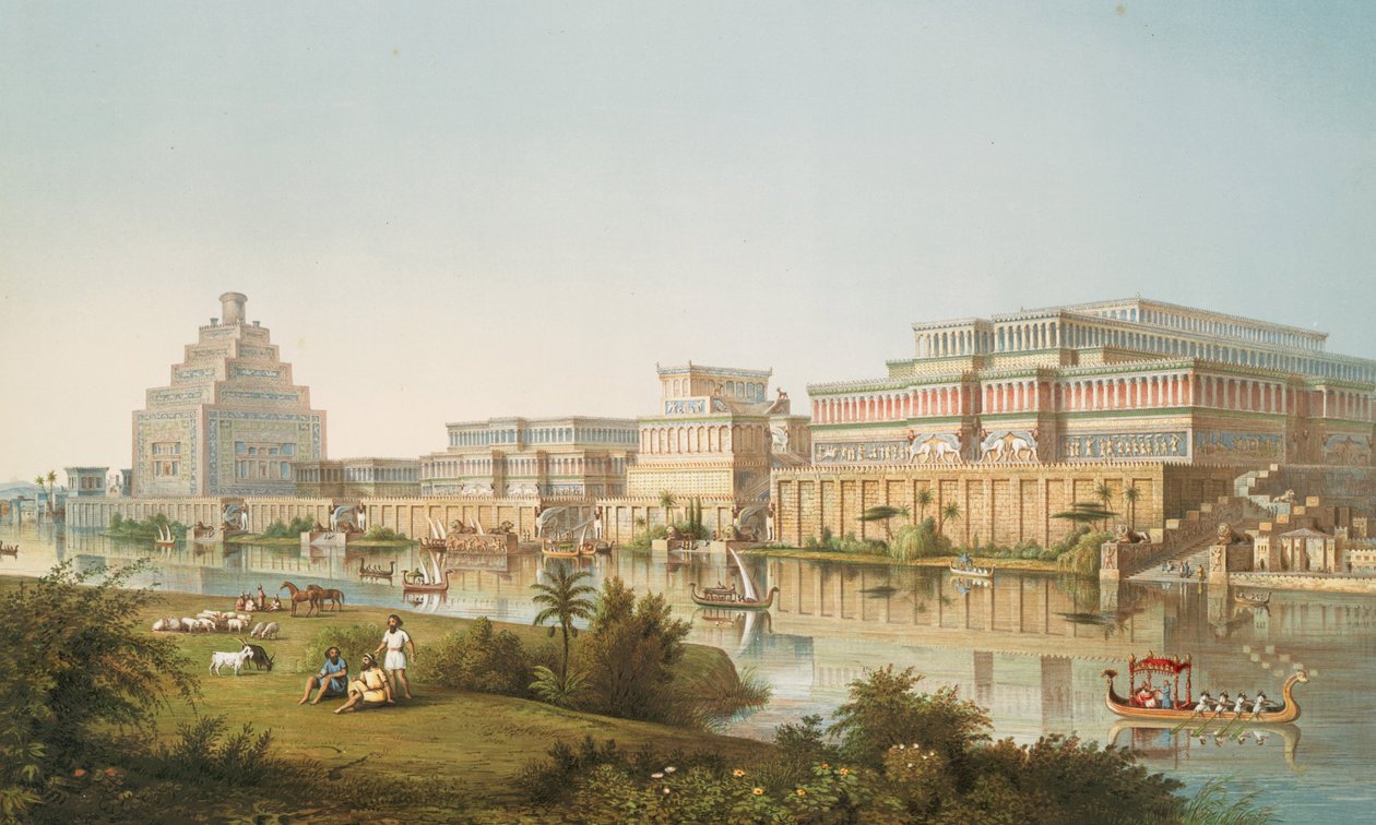 Paláce Nimroud [Calah] obnoveny, 1853 od Austen Henry Layard