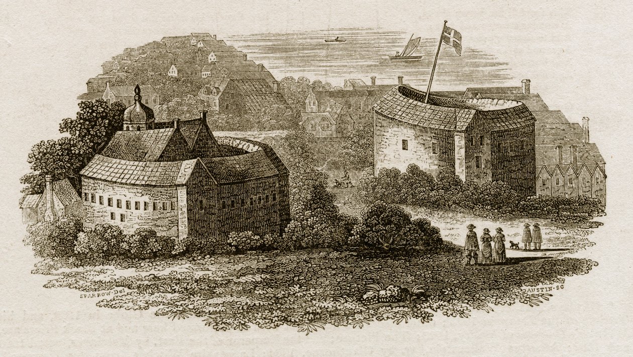 Bear Garden and Globe Theatre, Southwark, Londýn, c1600 c1815 od Austin