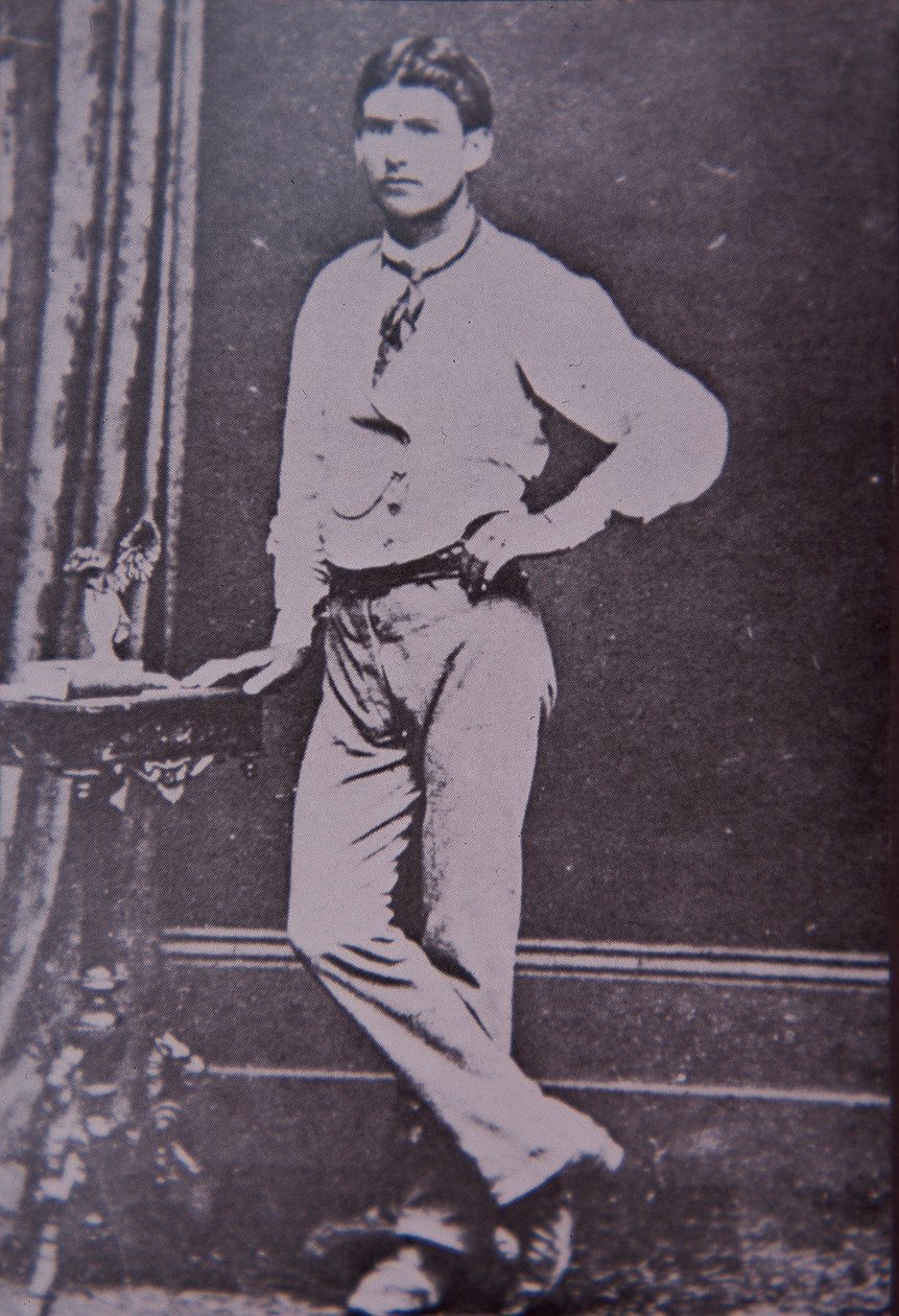 Člen Kelly Gang Steve Hart, který zemřel v plamenech hotelu Glenrowan, 28. června 1880 (černobílá fotografie) od Australian Photographer