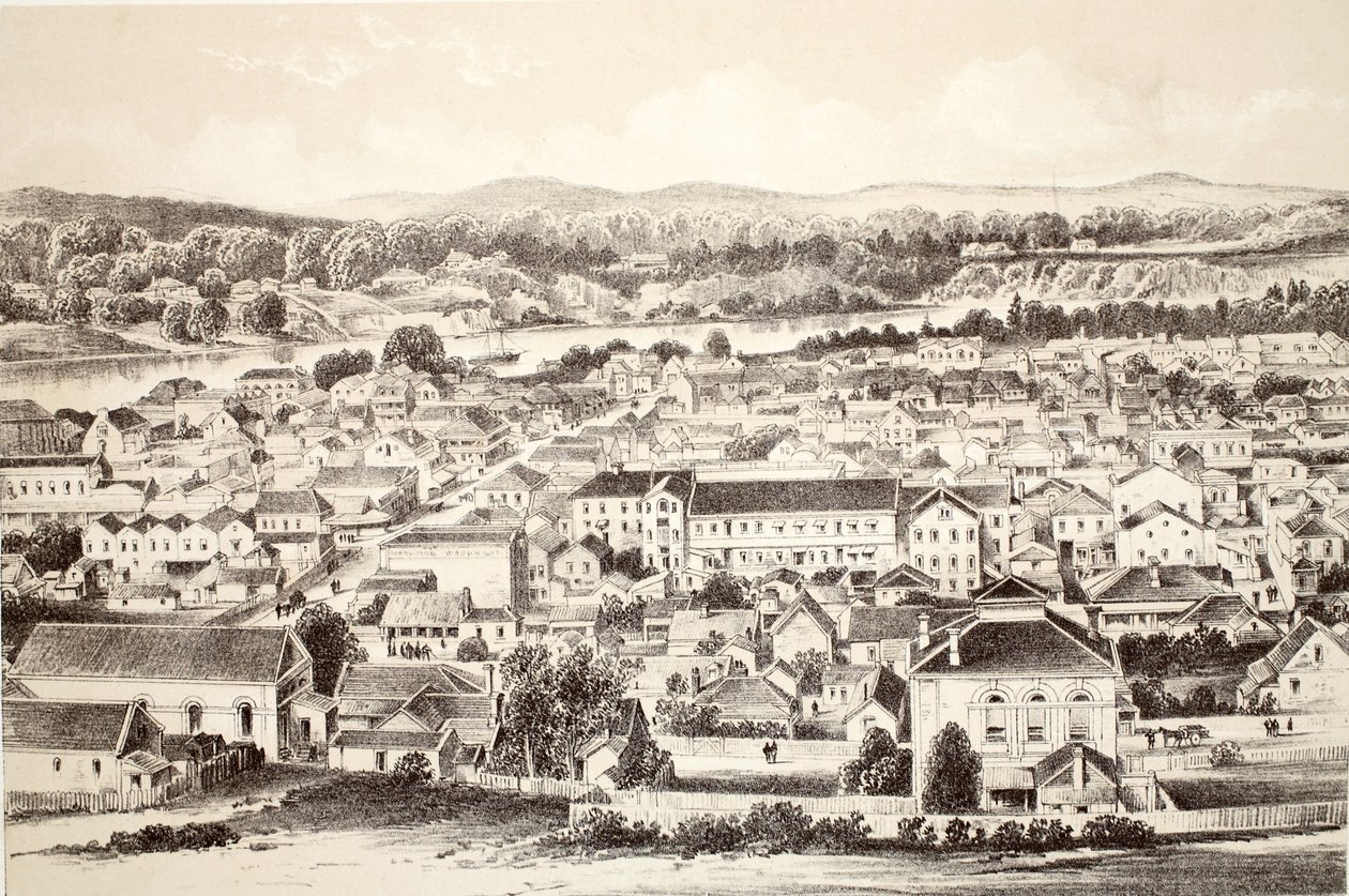 Brisbane, z Historie Australasie od Davida Blaira, McGradyho, Thomsona a Nivena, 1879 od Australian School