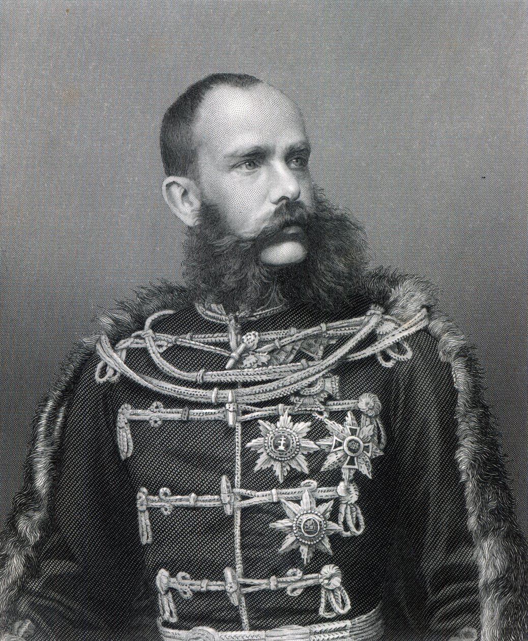 Rakouského císaře Františka Josefa I., ryl George J. Stodard od Austrian Photographer
