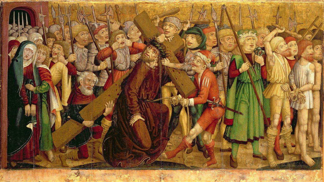 Kristus nesoucí kříž, 1460 (tempera na panelu) od Austrian School