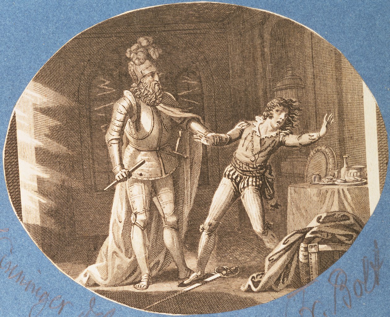 Don Giovanni a socha velitele, která ožila, scéna iv. dějství, z „Dona Giovanniho“ od Wolfganga Amadea Mozarta (1756-91) od Austrian School