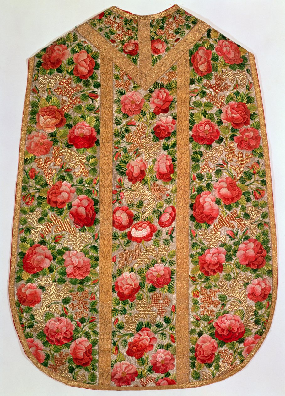 Vyšívaný ornát z tzv. Rose Pontifical set, Vídeň, kolem 1700 (hedvábí) od Austrian School