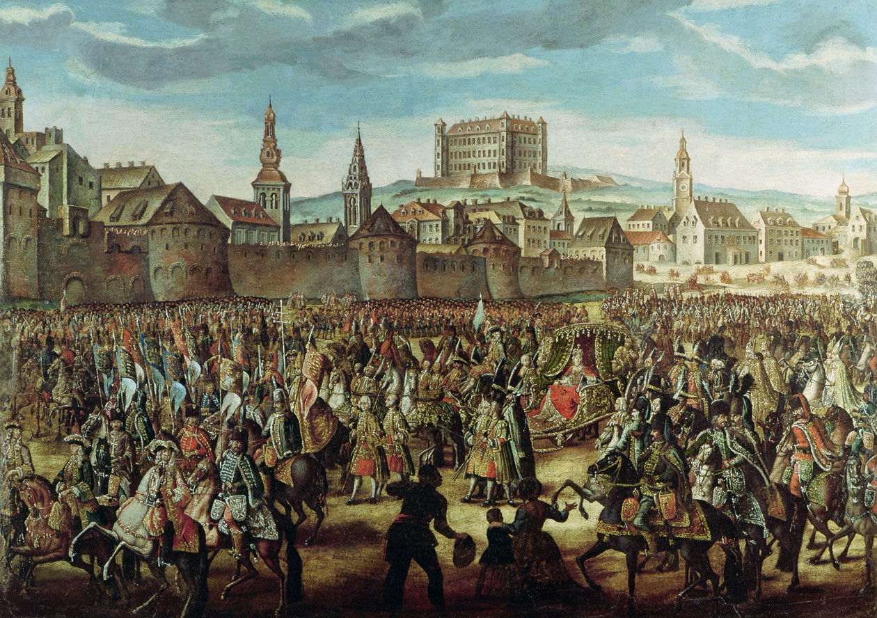 Příjezd císařovny Marie Terezie Rakouské (1717-80) do Pressburgu (Bratislava) 25. srpna 1741 od Austrian School