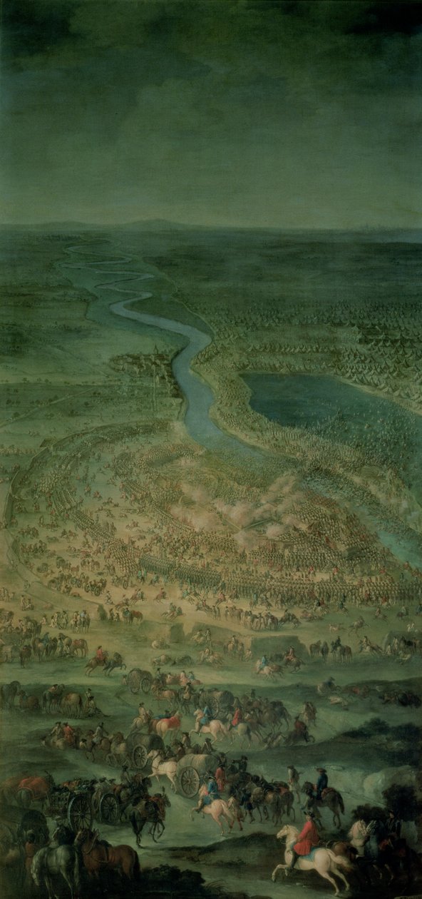 Bitva u Senty, 11. září 1697, ve které císařská vojska Rakouského císařství pod vedením Evžena Savojského (1663-1736) porazila tureckou armádu od Austrian School