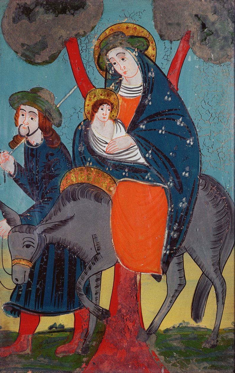 Útěk do Egypta (malba na sklo) od Austrian School