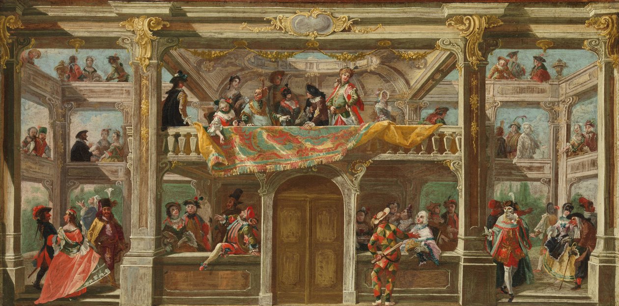 Maskovaný ples v Čechách, kolem roku 1748 od Austrian School