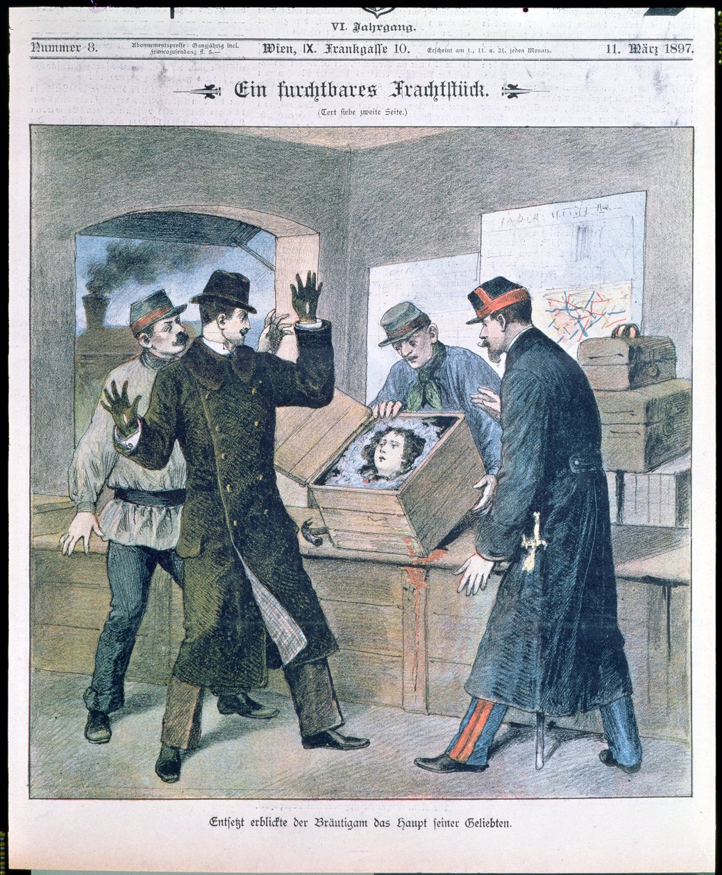 Hrozný náklad, titulní strana Illustrierte Zeitung, březen 1897 od Austrian School