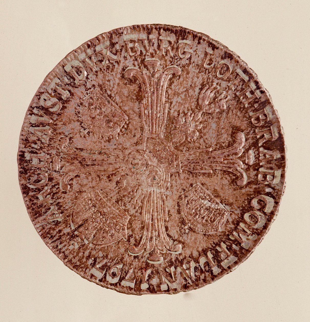 Rakouský stříbrný tolar (taler) císaře Františka II. (František I. Rakouský nebo František II. Svaté říše) (1768-1835) 1797 Diam. 4 cm Neapol, museo archeologico od Austrian School
