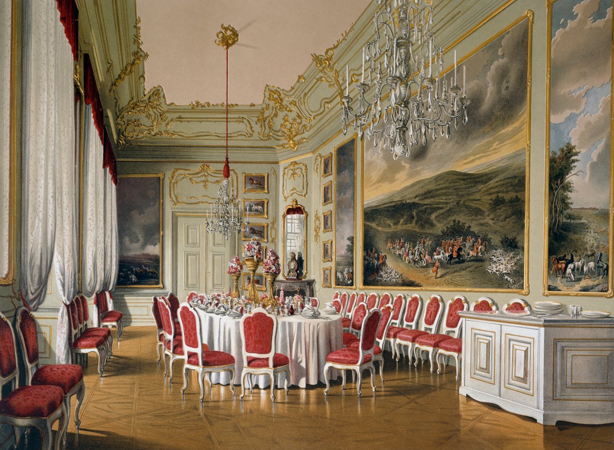 Jídelna v Imperial Apartments, zámek Schoenbrunn (Seznam světového dědictví UNESCO od Austrian School