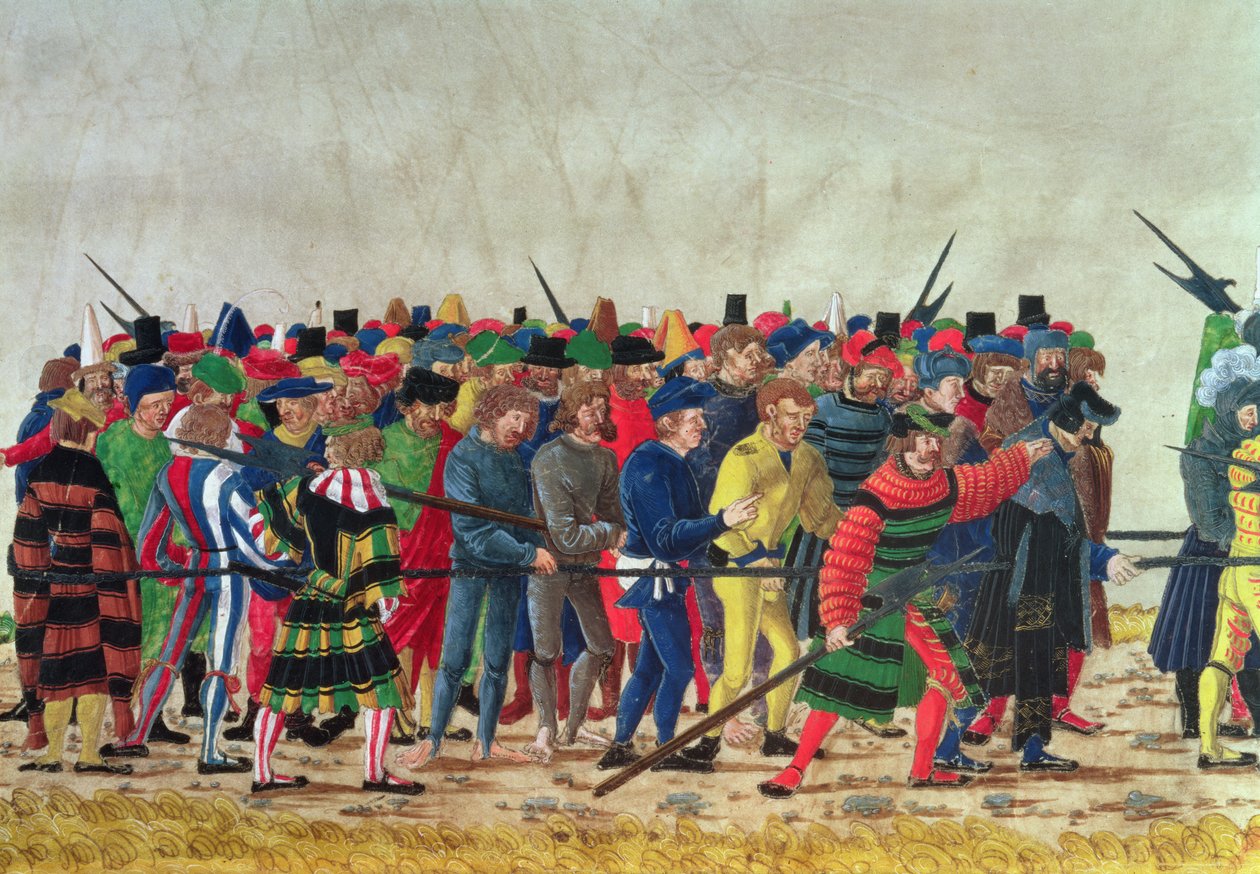 Halapartníci Maxmiliána I. (1459-1519) střežící francouzské zajatce od Austrian School