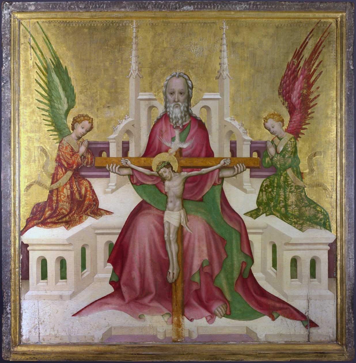 "Svatá Trojice a Kristus ukřižovaný"" Obraz rakouské školy, cca 1410 Rozměr 118,1 x 114,9 cm Londýnská národní galerie od Austrian School
