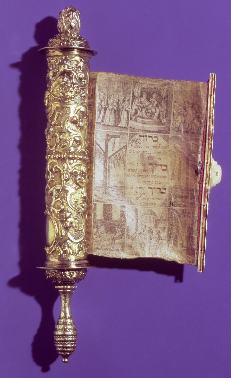 Megillah (Svitek Ester) ve stříbrném pouzdře, Vídeň, kolem roku 1715 od Austrian School