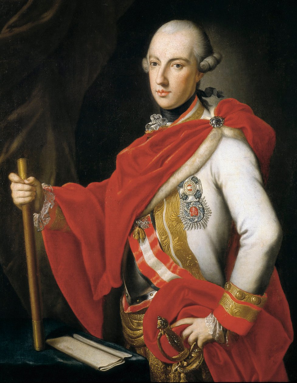 Portrét císaře Josefa II (olej na plátně) od Austrian School