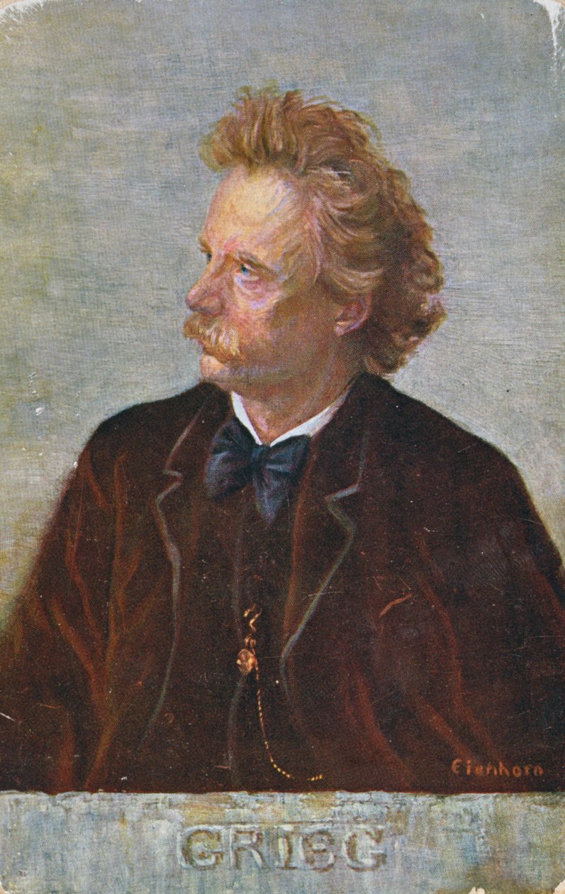 Pohlednice zobrazující Edvarda Hagerupa Griega (1843-1907) od Austrian School