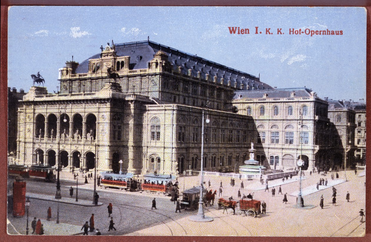 Pohlednice zobrazující budovu Vídeňské státní opery, kolem roku 1900 od Austrian School