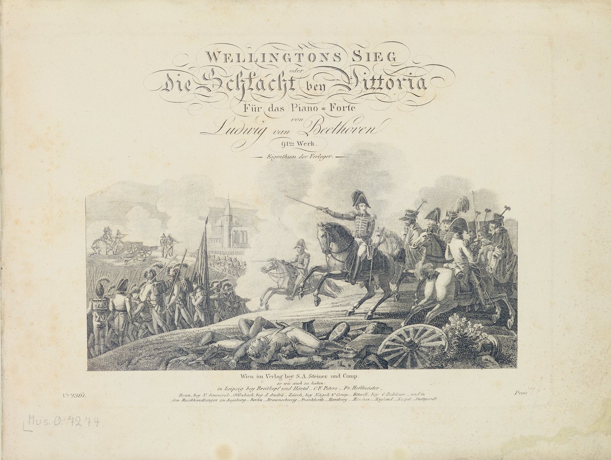 Titulní strana z Wellingtons Victory, op. 91, vyd. S.A. Steiner & Comp., Vídeň od Austrian School