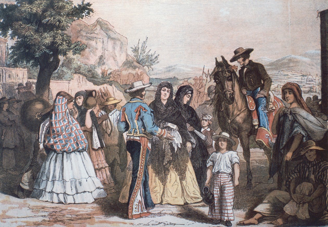 Tradiční mexické kostýmy z poloviny devatenáctého století od Austrian School