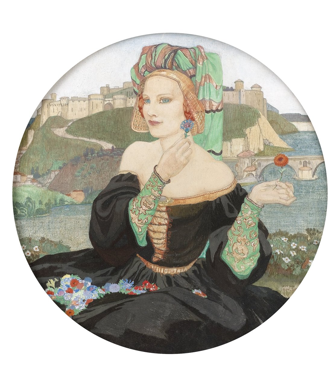 Chria, c.1929 (tempera na palubě) (podrobnosti viz 244476) od Averil Mary Burleigh