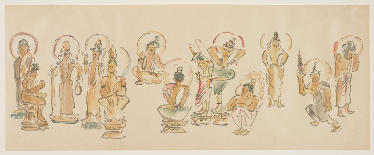 (karikatury chrámu Asakusa Kannon C), c. 1900 od Awashima Kangestu
