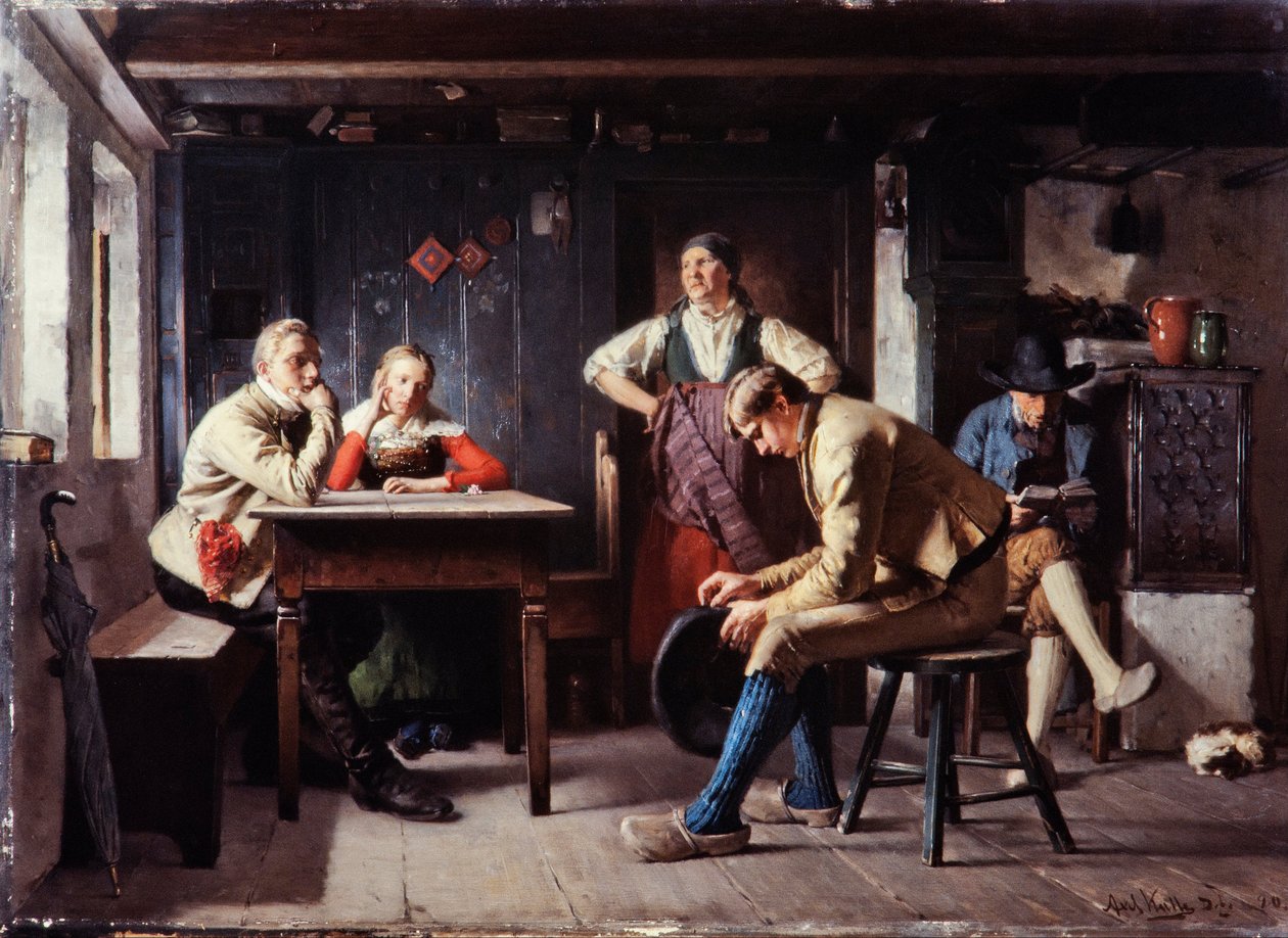 Návrh (The Rivals), kolem 1880 (olej na plátně) od Axel Kulle