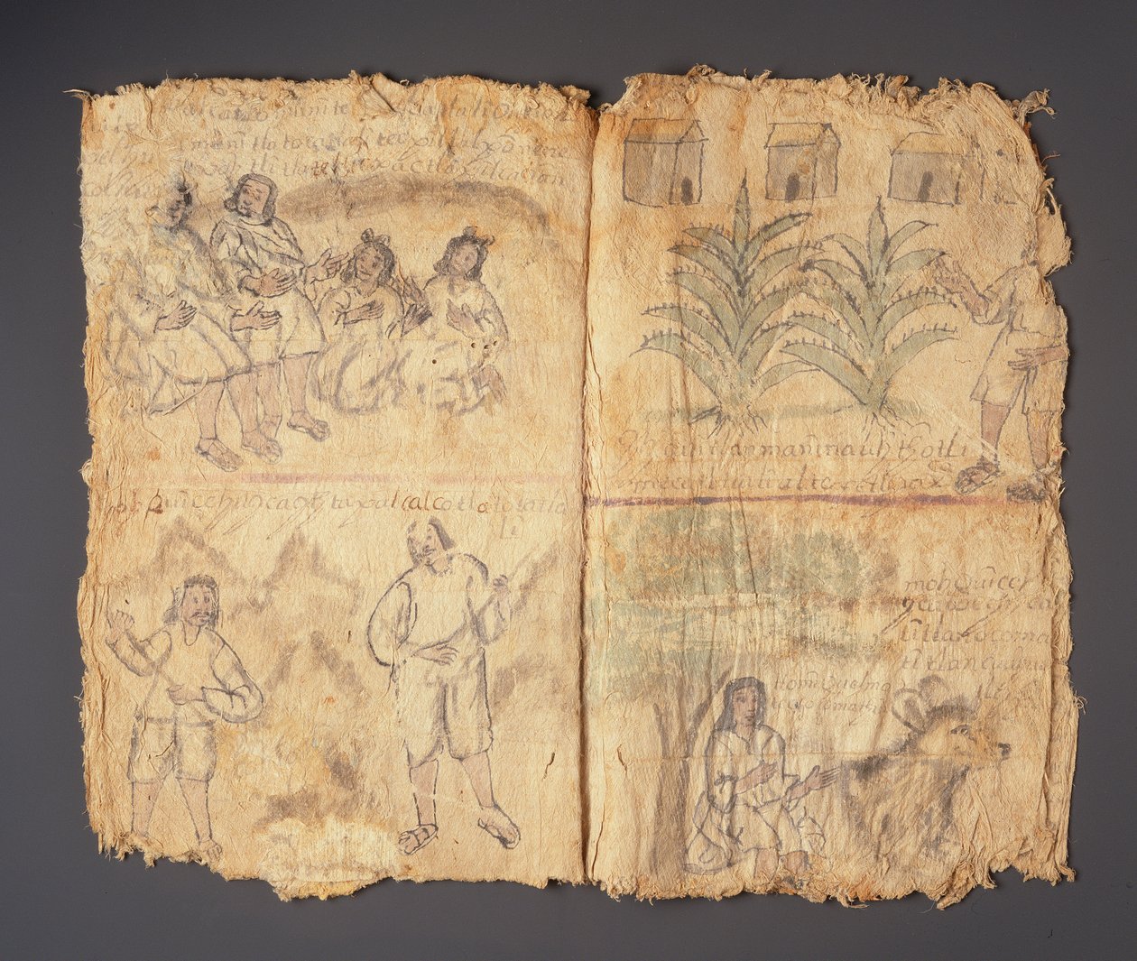 Techialoyan Codex, Coyotepec Coyonazco, Mexiko (pigment a inkoust na papíře) od Aztec