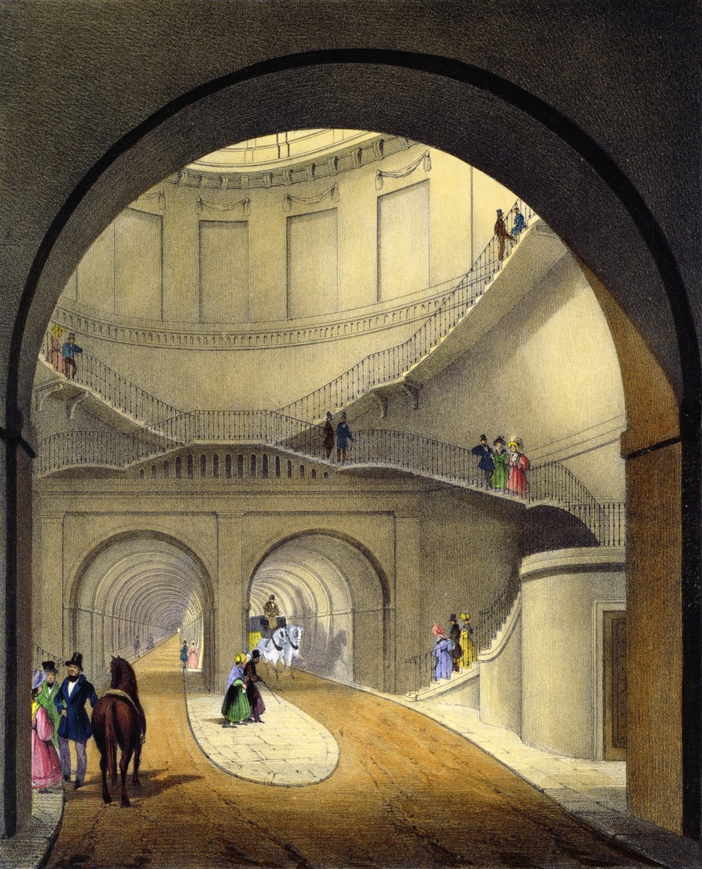 Vjezd do tunelu pod Temží, 1836 od B. Dixie