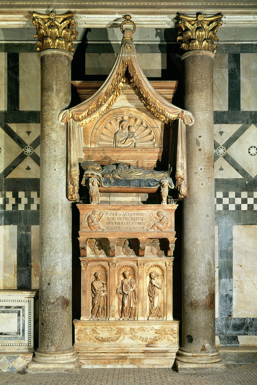 Pohled na hrob papeže Jana XXIII. (asi 1370-1419) od Donatello