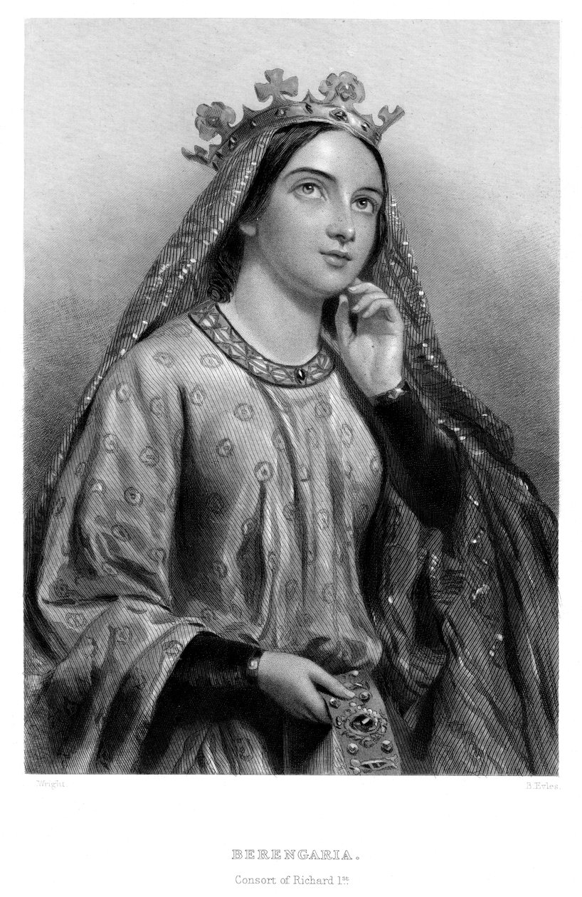 Berengaria z Navarry c1164-1230, královna choť krále Richarda I., 19. století. od B. Eyles