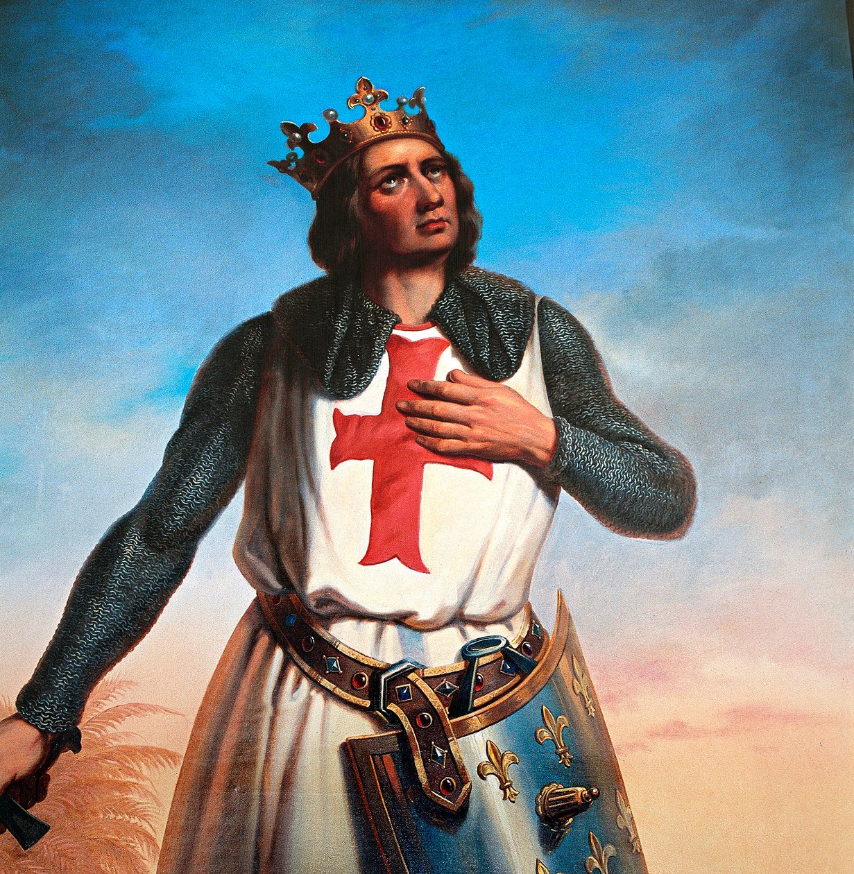 Portrét francouzského krále louis ix zvaného saint louis od B. Strobl
