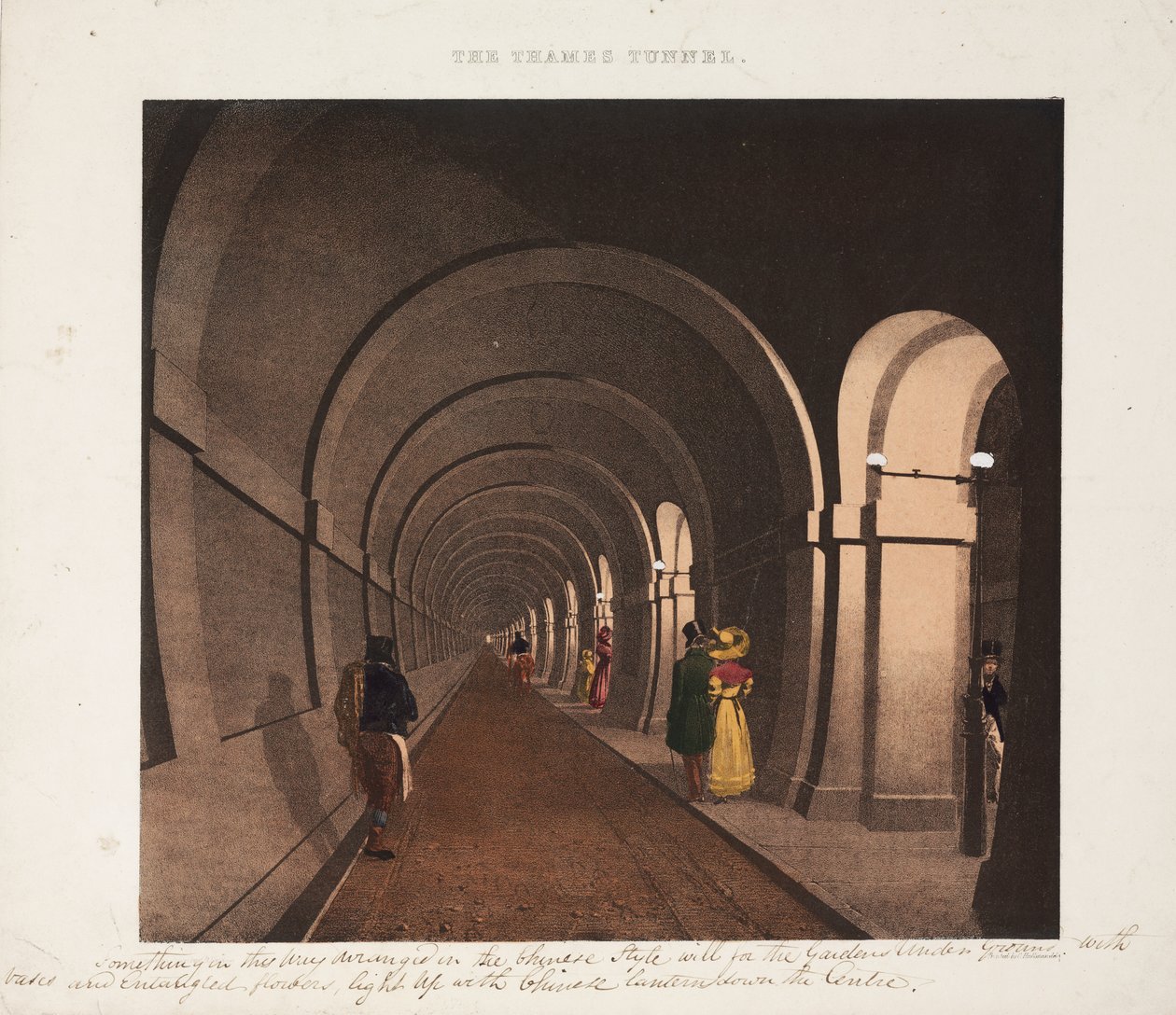 Temžský tunel, vyrytý J.D. Hardingem, kolem roku 1835 od B. after Dixie