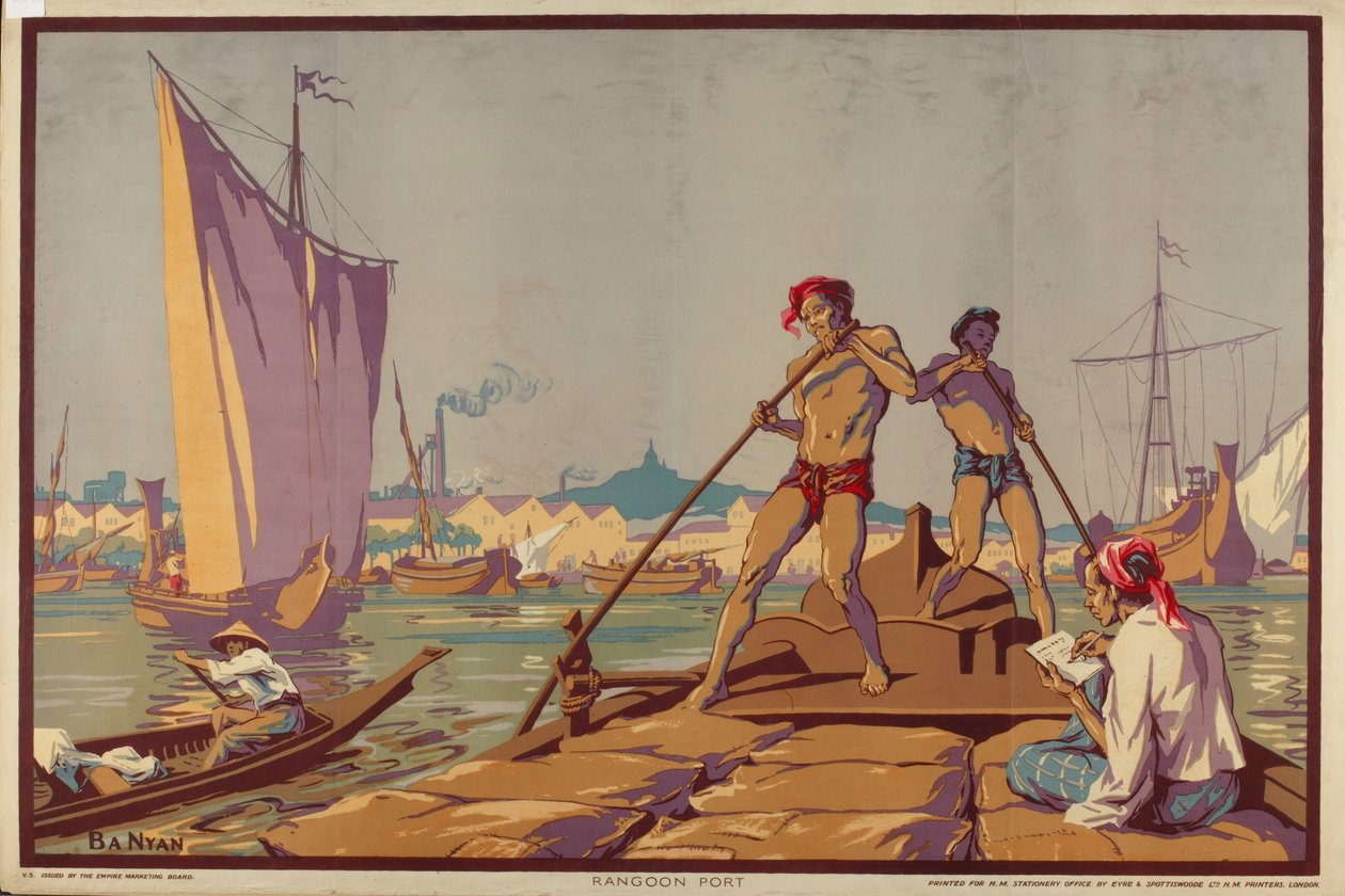 Rangoon Port, sarjasta "Burma: A Land of Rich Resources" od Ba Nyan