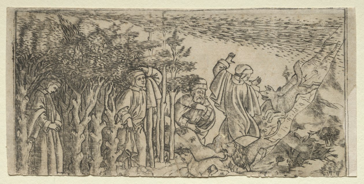 Dante Lost in the Wood: Escape and Meeting Virgil, Canto I, 1481. od Baccio Baldini