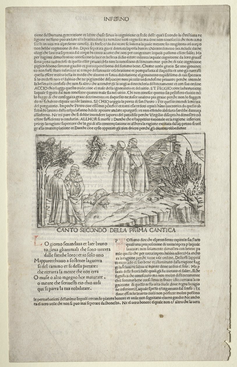 Dante a Virgil s vizí Beatrice, c. 1481-1485. od Baccio Baldini