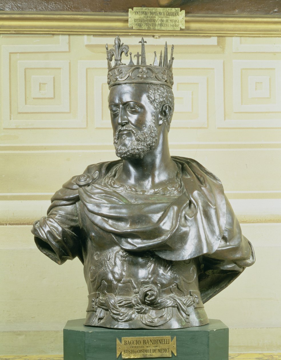 Portrétní busta Cosima I. de Medici (1519-74) kolem roku 1557 (bronzová) od Baccio Bandinelli