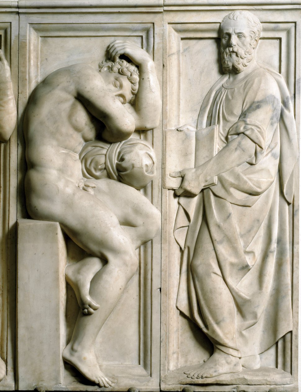 Prorok a Ignudo Nízký mramorový reliéf od Baccia Bandinelliho (1493-1560) od Baccio Bandinelli