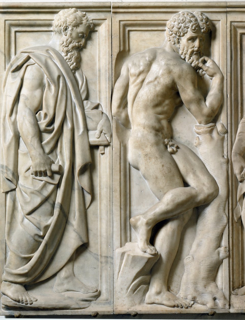 Prorok a Ignudo Nízký mramorový reliéf od Baccia Bandinelliho (1493-1560) od Baccio Bandinelli