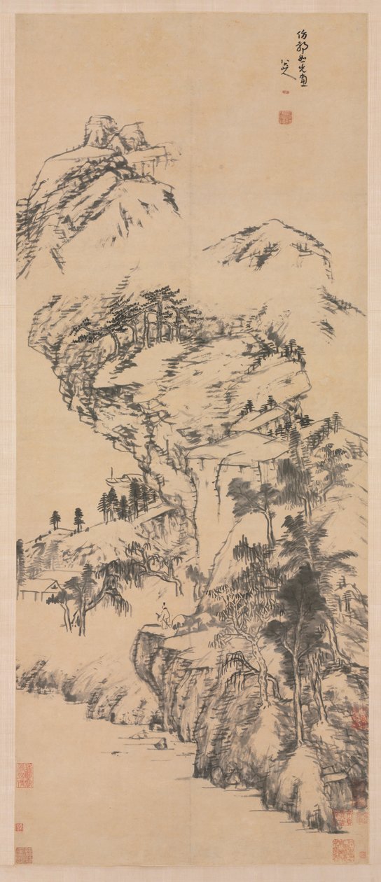 Krajina po Guo Zhongshu, polovina 1600-1705. od Bada Shanren